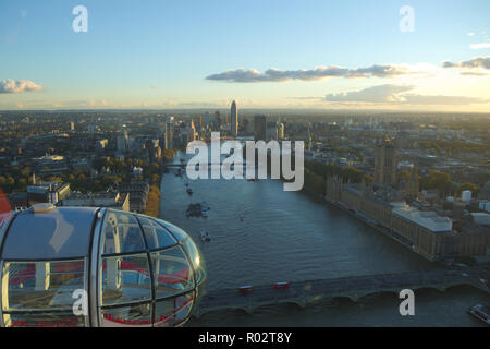 Londres vue de l'Oeil de Londres. Banque D'Images