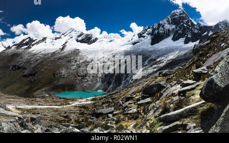 Vue depuis Punta Union dans les Andes Banque D'Images