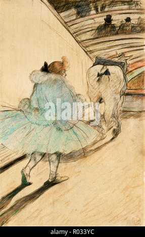 Henri de Toulouse-Lautrec, au cirque : l'entrée de l'anneau 1899 noir et crayons de couleur sur papier, le J. Paul Getty Museum, Los Angeles, USA. Banque D'Images