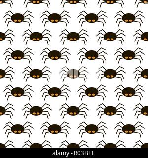 Scary Big spider noir motif transparent, toxiques isect Illustration de Vecteur