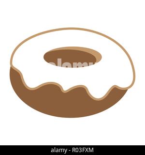 Donut avec blanc crème vanille icon Illustration de Vecteur