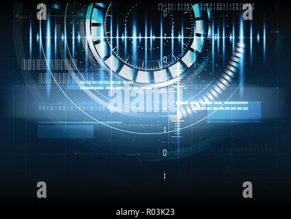 Résumé de l'interface numérique d'impulsion technologique conception d'arrière-plan Illustration de Vecteur
