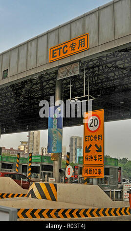 Scène de la route, l'autoroute à péage, ETC, Beijing, Chine Banque D'Images