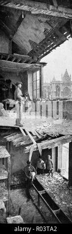 Véritable bombe house, Reims, France, 1915 Banque D'Images