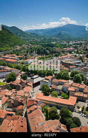 Ville de Foix de Château des Comtes de Foix, Ariège, Midi-Pyrénées, France Banque D'Images