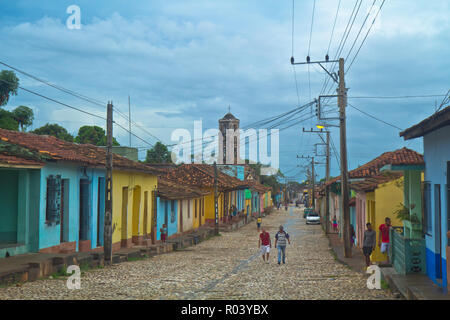 Trinidad est une ville du centre de Cuba, connu pour sa vieille ville coloniale et des rues pavées. Banque D'Images