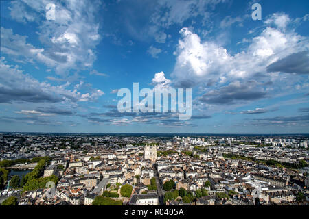 Le centre-ville de Nantes Vue du dessus Banque D'Images