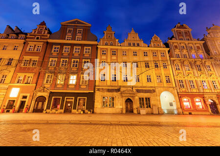 Place du marché de Wroclaw. Wroclaw, Pologne, la Basse-silésie. Banque D'Images