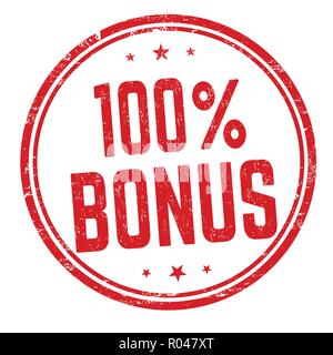 100 % bonus en signer ou apposer sur fond blanc, vector illustration Illustration de Vecteur