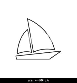 L'icône unique voilier isolé sur fond blanc. Navire à voile à signer, le logo, le pictogramme d'application mobile et web design. Style linéaire simple vecteur. Illustration de Vecteur