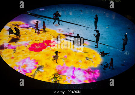 République de Singapour, Interactive installation lumineuse à Marina Bay Resort Banque D'Images