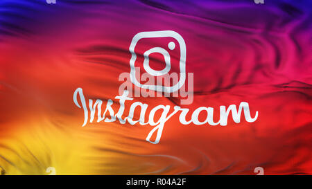 Arrière-plan de l'onde du gradient coloré Instagram - Editorial Utilisez uniquement Banque D'Images