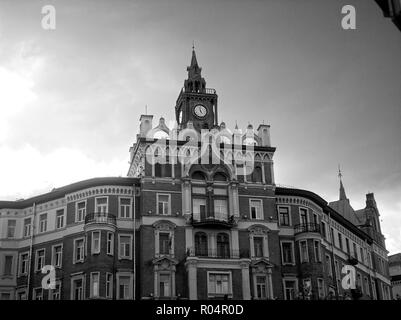 Hôtel particulier du 19ème siècle à Moscou, la photographie noir et blanc Banque D'Images