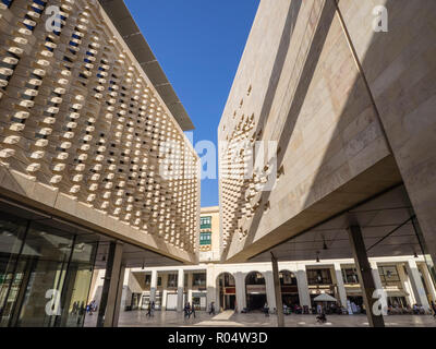 Le nouvel édifice du Parlement conçu par Renzo Piano, La Valette, Malte, Europe Banque D'Images