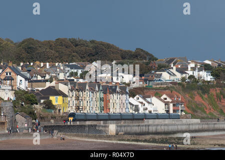 Exmouth, Devon, UK - 26 OCT 2018 : classe GWR 802 trains à grande vitesse au nord de la Station 802009 Dawlish Banque D'Images