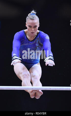 Doha, Qatar. 06Th Nov, 2018. Ellie Black (Canada) au barres asymétriques. GES/gym/Championnats du monde de gymnastique à Doha, multi-combat finale, 01.11.2018 - GES/Gymnastique Artistique Gymnastique/Championnats du Monde : 01.11.2018 - utilisation dans le monde entier | Credit : dpa/Alamy Live News Banque D'Images