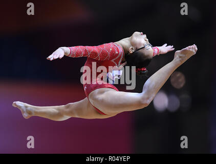 Doha, Qatar. 06Th Nov, 2018. Morgan Hurd (Etats-Unis) à la poutre. GES/gym/Championnats du monde de gymnastique à Doha, multi-combat finale, 01.11.2018 - GES/Gymnastique Artistique Gymnastique/Championnats du Monde : 01.11.2018 - utilisation dans le monde entier | Credit : dpa/Alamy Live News Banque D'Images