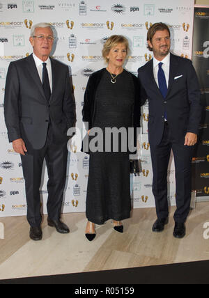 Monaco, Monte Carlo - le 30 octobre 2018 : Goldenfoot, les Champions Gala Promenade avec Marcello Lippi et femme et son fils Davide. Pied d'or, prix, Soccer, Fussball, Fussballer, Sport, Famille, Sportler, Familie, Sohn, dans le monde d'utilisation | Banque D'Images