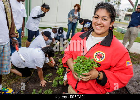 Miami Florida,Little Haiti,Edison Plaza,public Housing,Martin Luther King Jr. Day of Service,MLK,AmeriCorps,City Year,service,étudiants,volontaire Banque D'Images