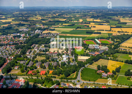 Vue aérienne d'ensemble, Warendorf, école de sports de la Bundeswehr, rifle club 'derrière les trois Brücken'eV, DEULA -Westfalen Lippe, Dr. med. -Rau -Alle Banque D'Images