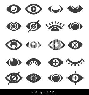 Icône de l'oeil. Les yeux ouverts et fermés vecteur icônes, de supervision ou de superviser, de sommeil et de voir l'oeil simple signe isolé sur fond blanc Illustration de Vecteur