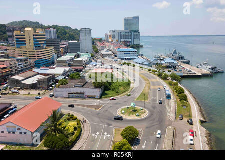 Sandakan Sabah Malaisie - 13 mai 2018 : vue partielle de la ville de Sandakan en photo le 18 mai. En 2018. Banque D'Images