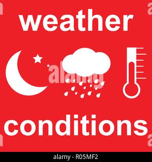 Différentes conditions météorologiques : nuit, pluie, température Illustration de Vecteur