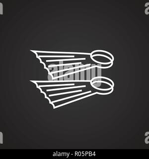 Palmes ligne fine sur fond noir Illustration de Vecteur