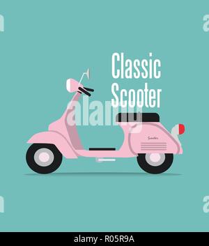 Rose vintage classic scooter de Vector Illustration Illustration de Vecteur