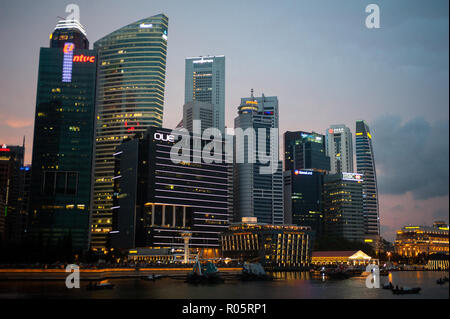 Singapour, République de Singapour, des gratte-ciel du quartier des affaires Banque D'Images