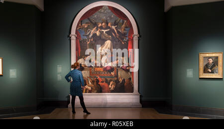 Lorenzo Lotto Portraits, Exposition de l'artiste italien de la renaissance de l'école vénitienne à la National Gallery, Londres UK. Credit : Malcolm Park/Alamy. Banque D'Images