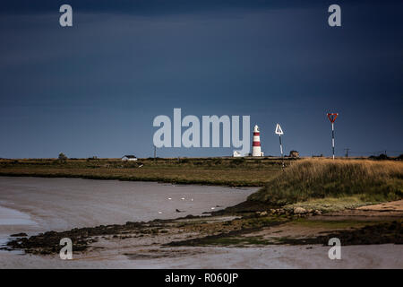 Le phare Orfordness, Orford Ness, Suffolk, Angleterre. Banque D'Images