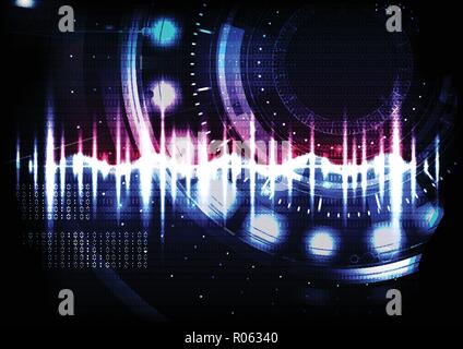 Résumé Contexte technologique d'impulsion numérique vecteur conception Illustration de Vecteur