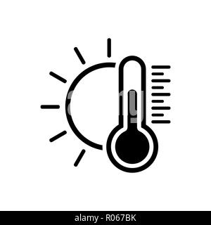 L'icône de la température. Bon symbole ensoleillé Illustration de Vecteur