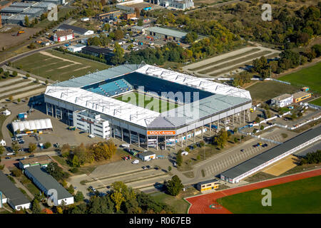 Vue aérienne, MDCC Arena, stade de football, 1. FC Magdebourg e. V., Brückfeld, Magdebourg, Saxe-Anhalt, Allemagne, DEU, l'Europe, vue aérienne, les oiseaux-lunettes v Banque D'Images