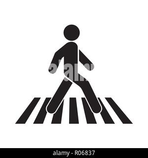 Les droits de l'icône tableau de marche. Inscrivez-piéton Illustration de Vecteur