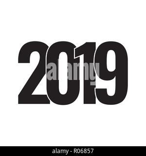Bonne année 2019 l'icône vecteur. Illustration de Vecteur