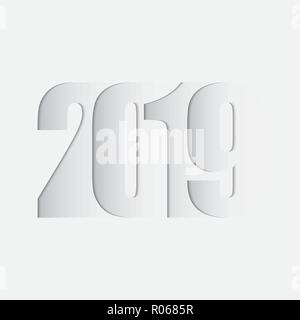 Bonne Année. Texte de 2019. Pour la conception de cartes de vœux, calendriers, brochures Illustration de Vecteur