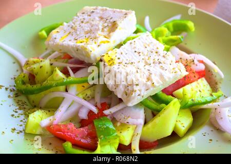 Salade grecque, le Péloponnèse, Grèce, Europe Banque D'Images