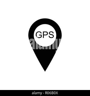 Site l'icône du pointeur. Symbole de position GPS. Modèle plat. Noir sur fond blanc Vektor illustration. Illustration de Vecteur