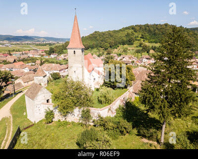 Saros pe Tarnave (Scharosch der Kokel), Église luthérienne fortifiée monument fortifiée Biertan proche ville de Sibiu, en Transylvanie, Roumanie. Château médiéval o Banque D'Images