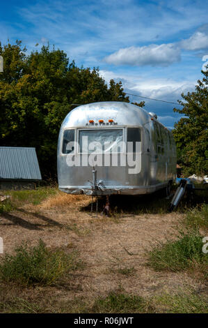 En caravane Airstream Montana, États-Unis Banque D'Images