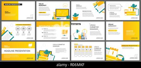 L'élément jaune et blanc pour faire glisser l'arrière-plan du bureau d'affaires. Modèle de présentation. Utilisation pour rapport annuel, flyer, le marketing d'entreprise, dépliant, adve Illustration de Vecteur