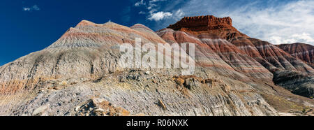 Topographie badlands formé par la Formation de Chinle triasique, anciennes rivières et lacs avec des compositions différentes représentées sous le nom de rainbow-comme ribbon Banque D'Images