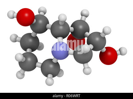 La swainsonine oxytropis de molécule de toxine. Présent dans l'Astragale, Oxytropis et Swainsona espèces végétales. Le rendu 3D. Les atomes sont représentés comme des sphères avec Banque D'Images