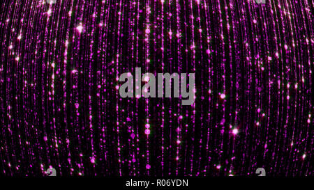 Le rendu 3D de particules lumineuses tombant abstrait. Arrière-plan de pluie glamour Banque D'Images