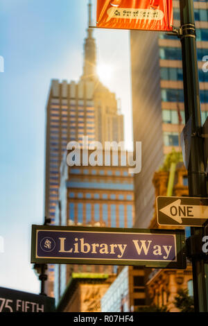 Library way,New York Banque D'Images