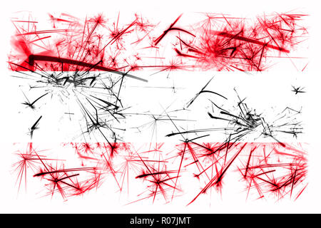 L'Autriche drapeau mousseux d'artifice. Nouvelle année 2019 et fête de Noël concept Banque D'Images