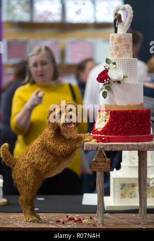Un gâteau sur l'affichage lors de l'International, Gâteau Sugarcraft Décoration de gâteau, et la montrer, à la NEC, Birmingham. Banque D'Images