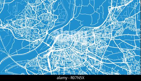 Vecteur urbain plan de la ville d'Avignon, France Illustration de Vecteur